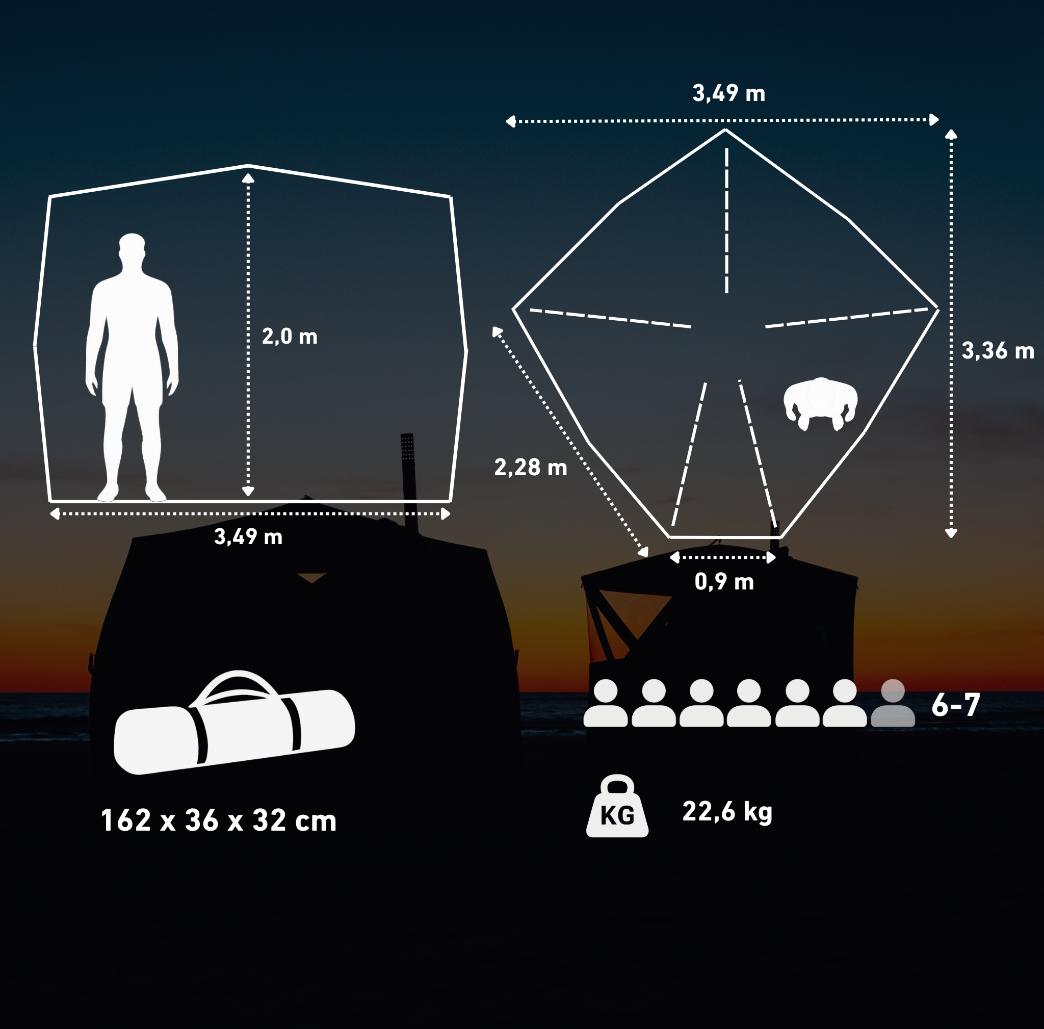 Mobiles Saunazelt Fjorden (ohne Saunaofen)