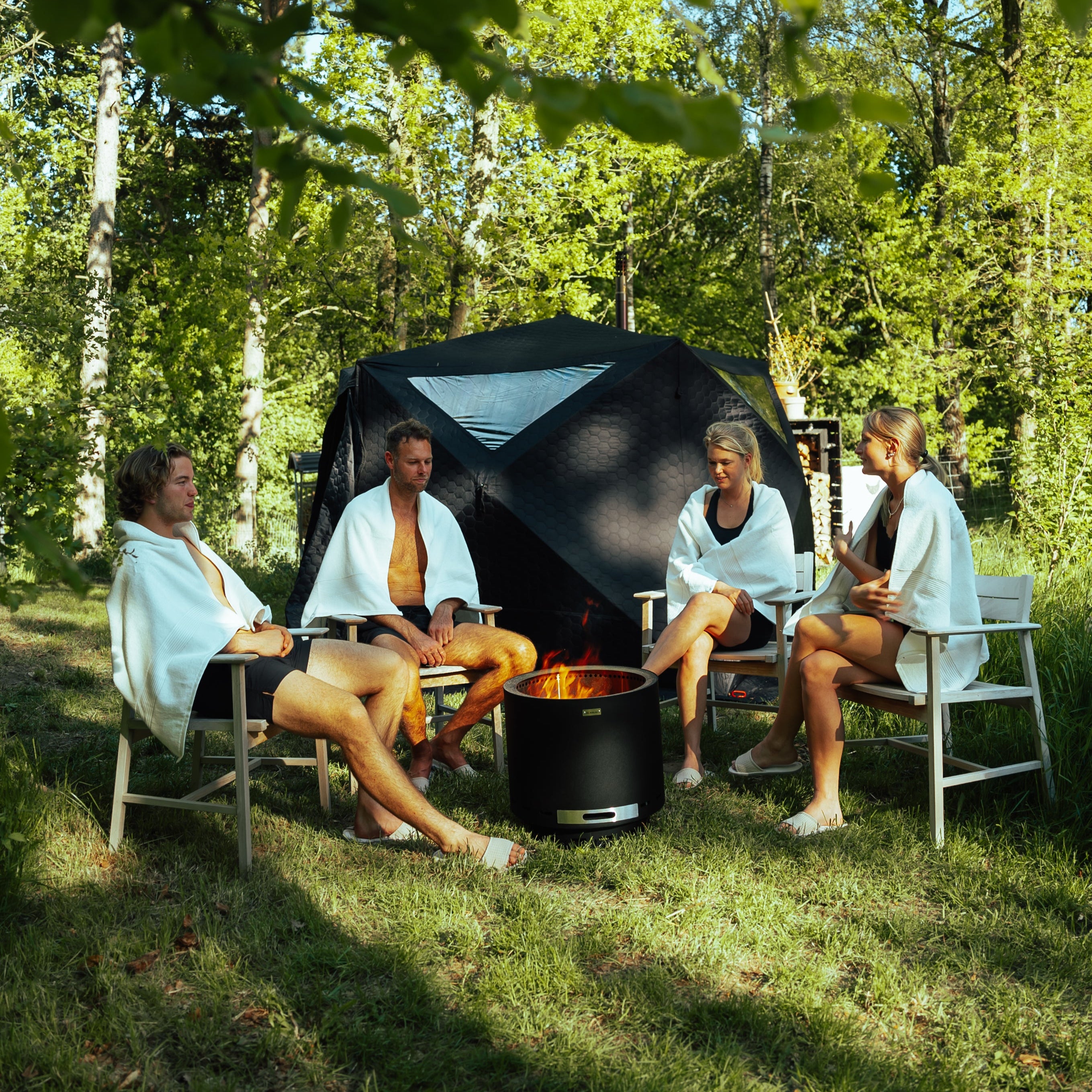 Mobiles Saunazelt Dalen mit Saunaofen
