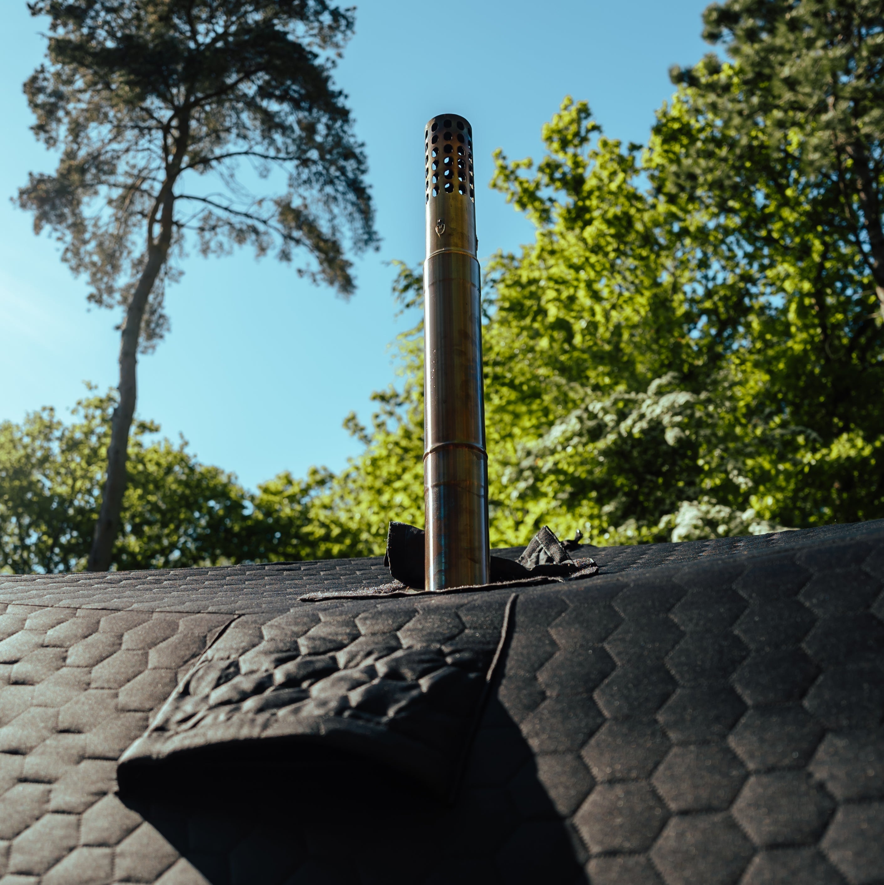 Ensemble : tente sauna Dalen + poêle + bancs + tonneau à glace