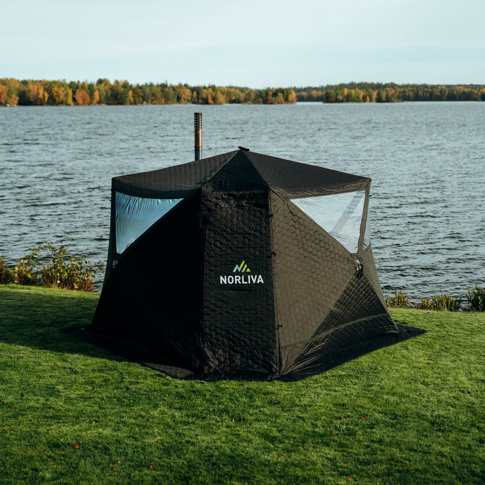 Ensemble : Tente de Sauna Fjorden + Four + Accessoires de Sauna + Bancs