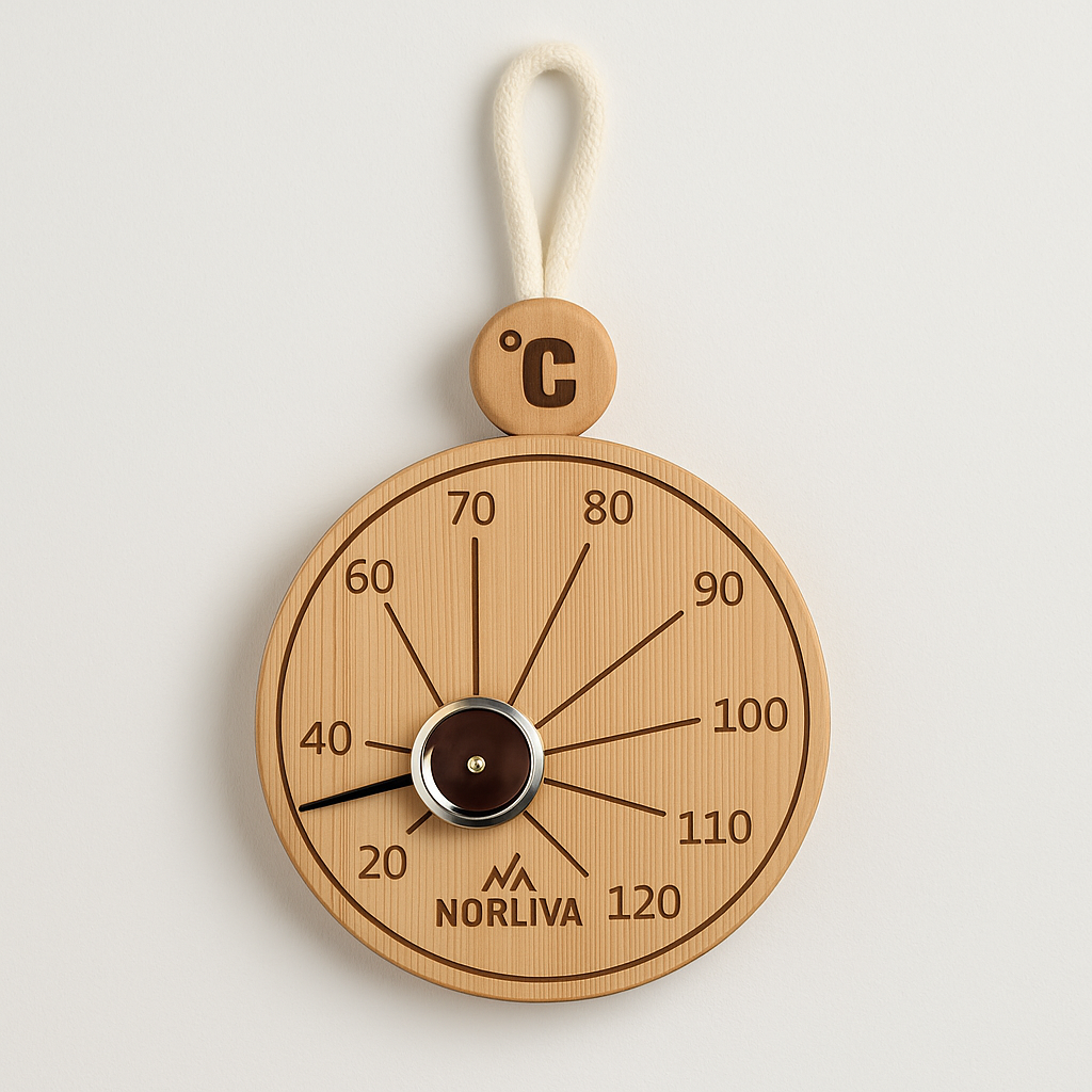 Sauna-Zubehör: Saunaeimer+Kelle, Thermometer, Saunasanduhr