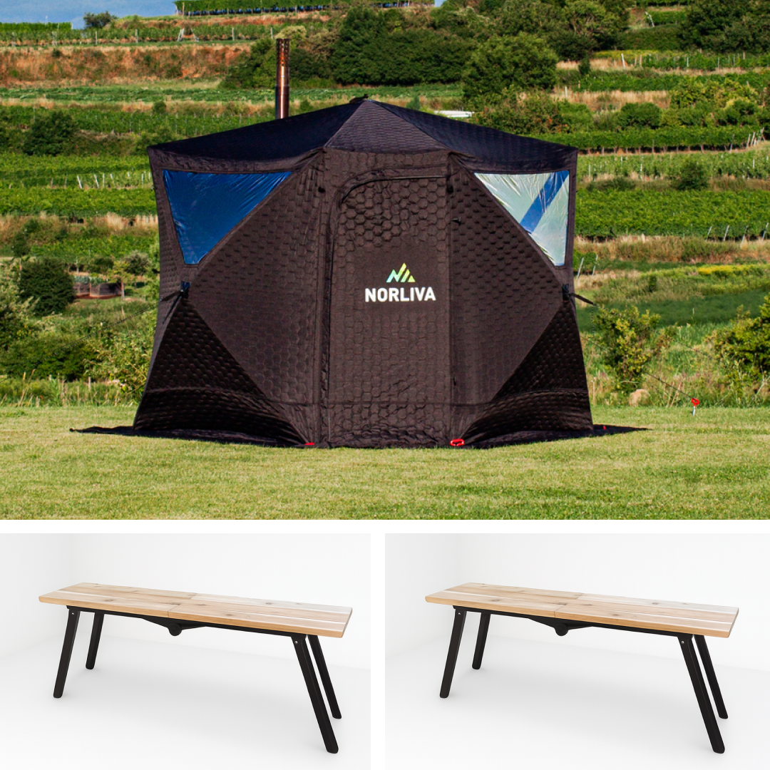 Set : tente sauna Dalen + poêle + bancs