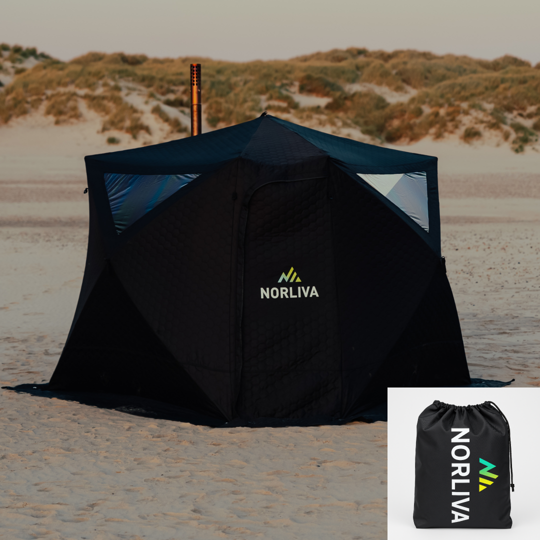 Set: Saunazelt Fjorden + Ofen + Regenschutz