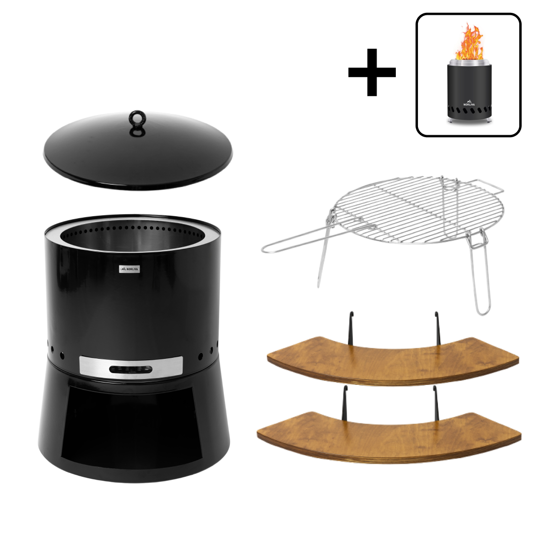 Set: Senja Pluss + Deckel + Grillrost + Seitenbretter