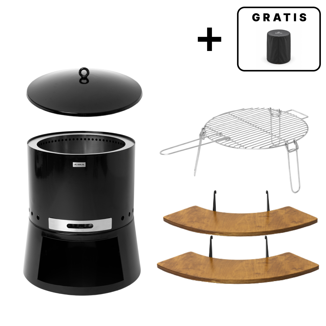 Set: Senja Pluss + Deckel + Grillrost + Seitenbretter