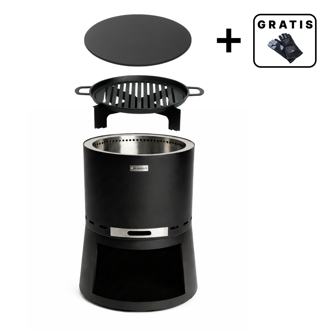 Set: Skara Pluss + Deckel + Gußeisen-Grillrost