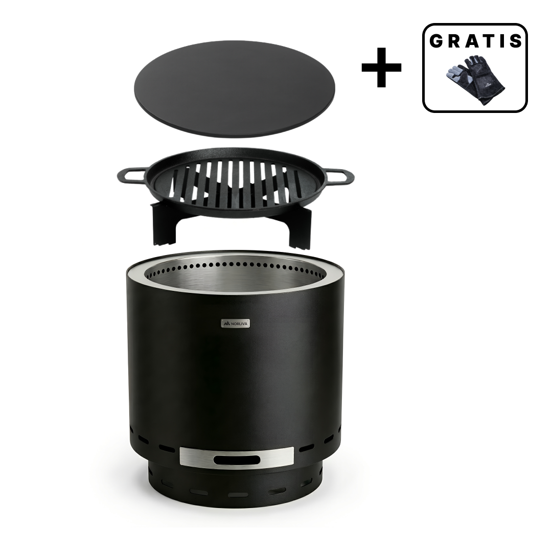 Set: Skara + Deckel + Gußeisen-Grillrost